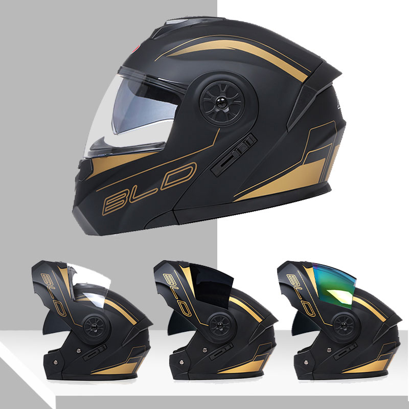 Dual Visor Motorcycle Racing Helmet - Casco da moto modulare con doppia