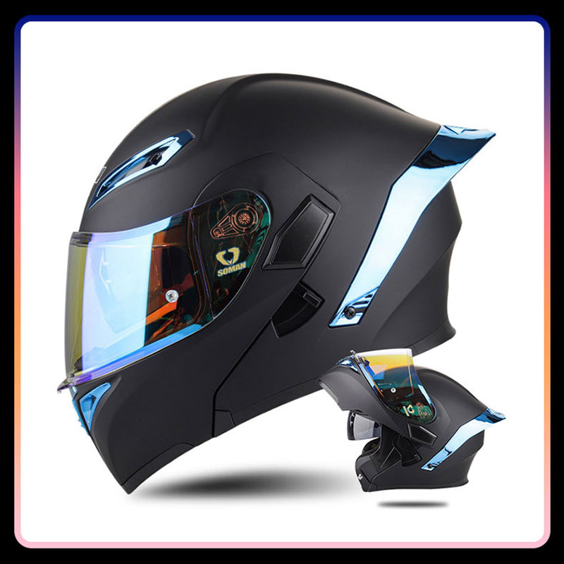 Dual Visor Motorcycle Racing Helmet - Caschi da moto apribili universali Four
