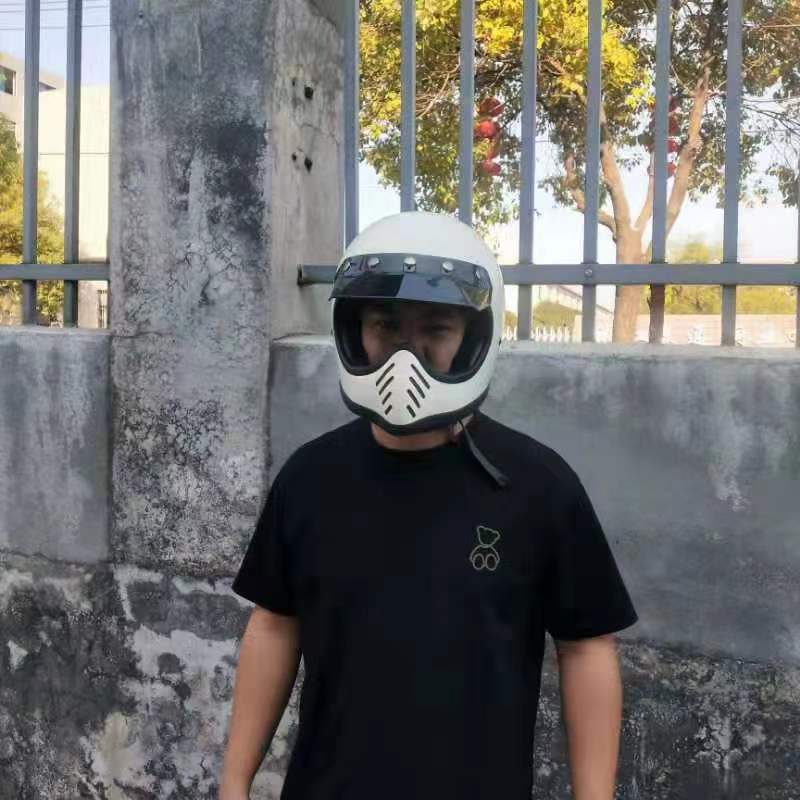 Vintage Open Face Retro Helmet - Casco moto aperto in fibra di