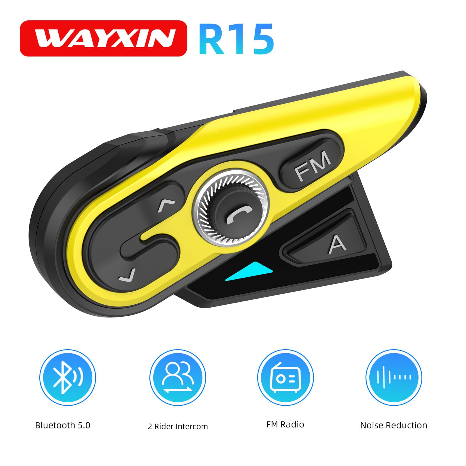 Universal Motorcycle Helmet Intercom Headset - WAYXIN R15 Interfono per Casco Moto,