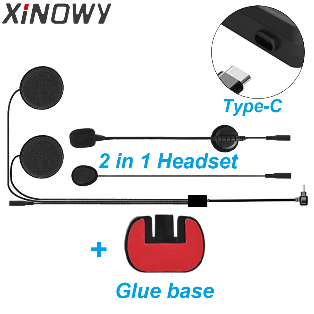Full Face Motorcycle Helmet With Bluetooth - Type-C USB-C per Xinowy V6 PLUS