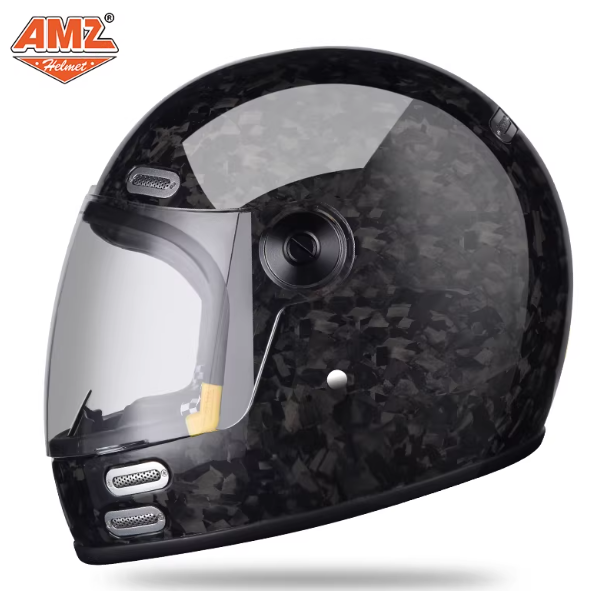 Carbon Fiber Lightweight Motorcycle Helmet - Casco integrale con lente a bolle