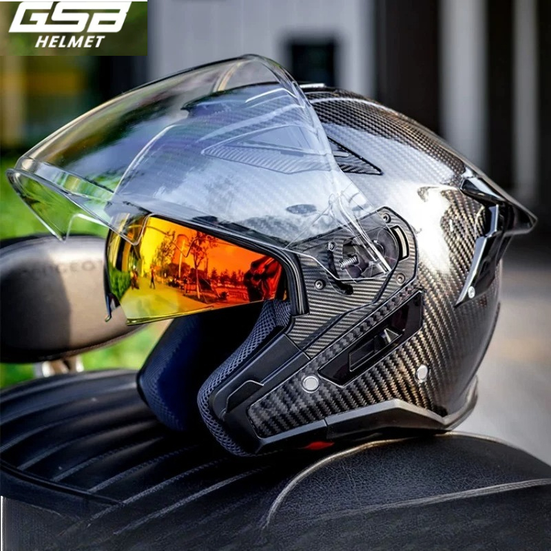 Carbon Fiber Lightweight Motorcycle Helmet - Casco Moto GSB in Fibra di