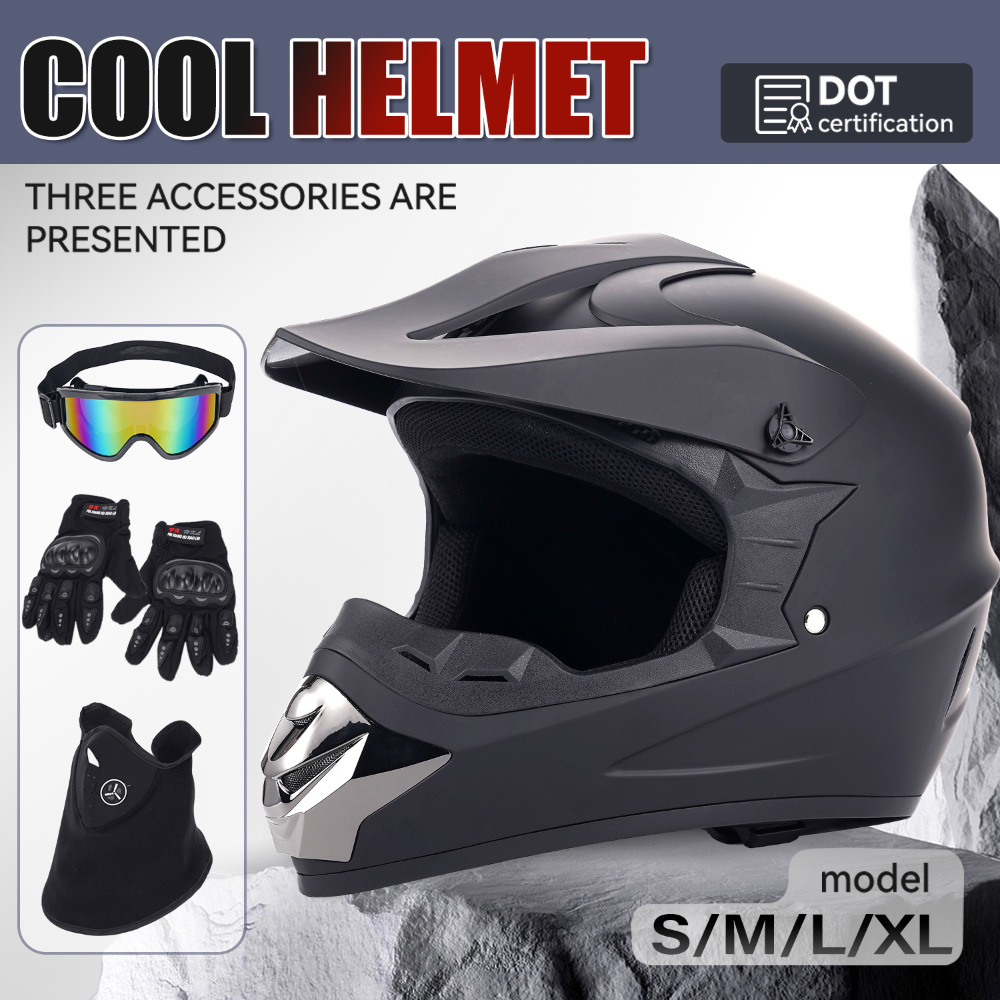 Off Road Motocross Helmet Goggles Set - Set di quattro pezzi per casco