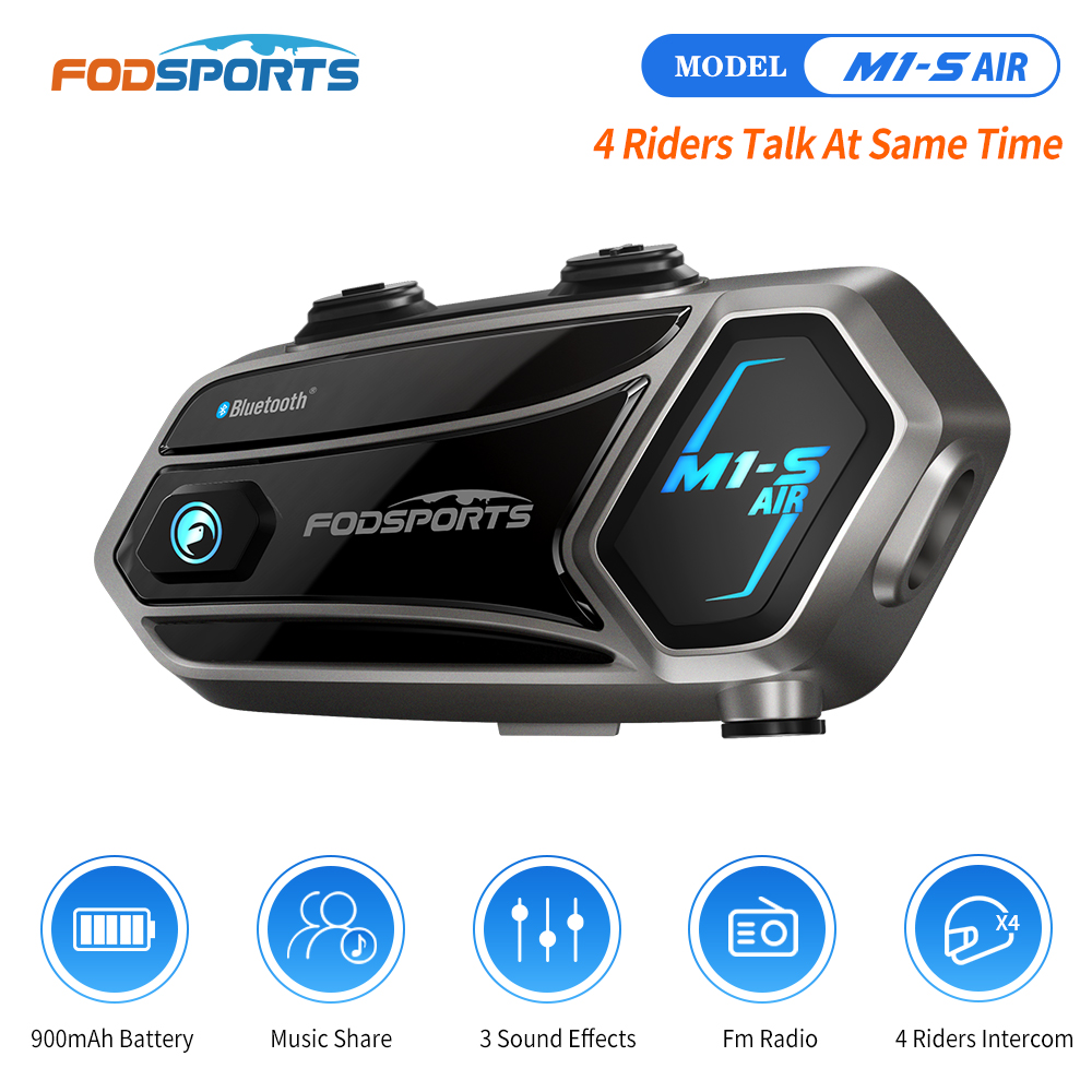 Universal Motorcycle Helmet Intercom Headset - Fodsports M1-S Air Interfono Moto, Interfono
