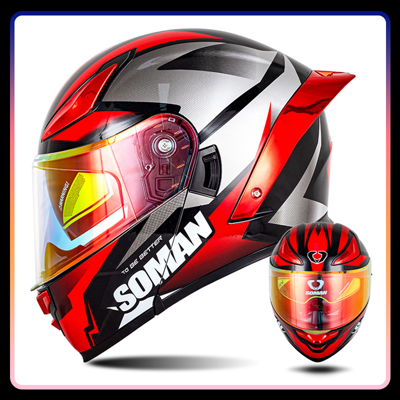 Modular Flip Up Motorcycle Helmet Dot Approved - Casco da moto da uomo Caschi