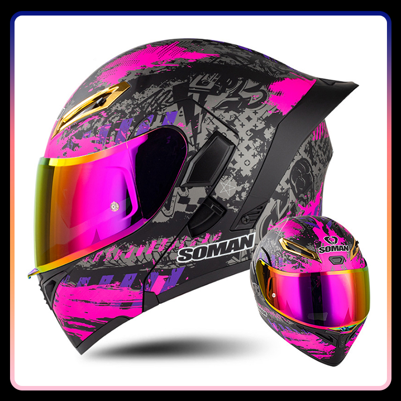 Modular Flip Up Motorcycle Helmet Dot Approved - Caschi da moto da donna per