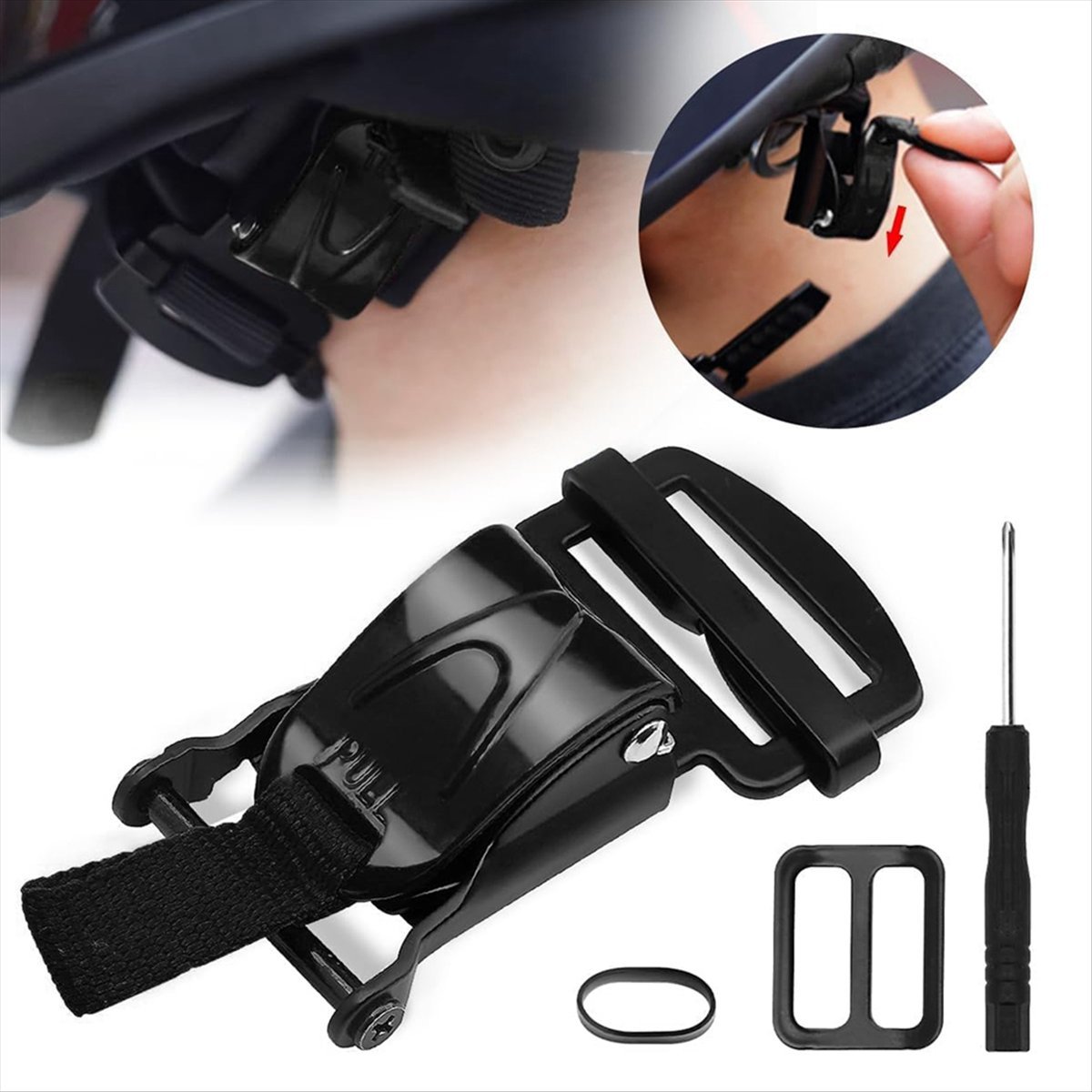 Quick Release Buckle Motorcycle Helmet - Kit di Sostituzione Fibbia a Sgancio