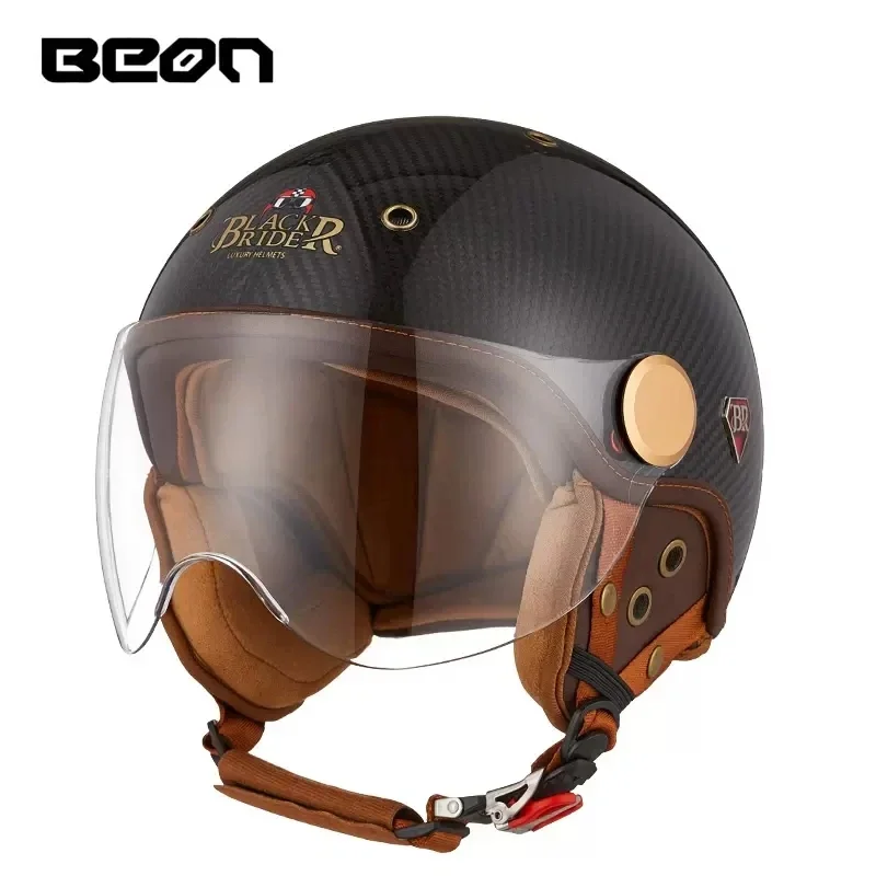 Vintage Open Face Retro Helmet - BEON BR13 Casco mezzo viso aperto