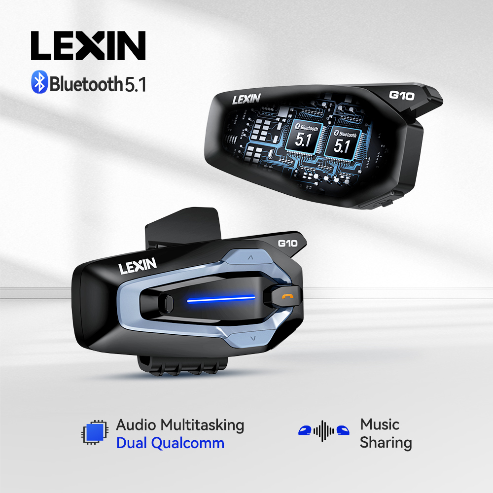Full Face Motorcycle Helmet With Bluetooth - NEW-LEXIN G10 Interfono per Casco da