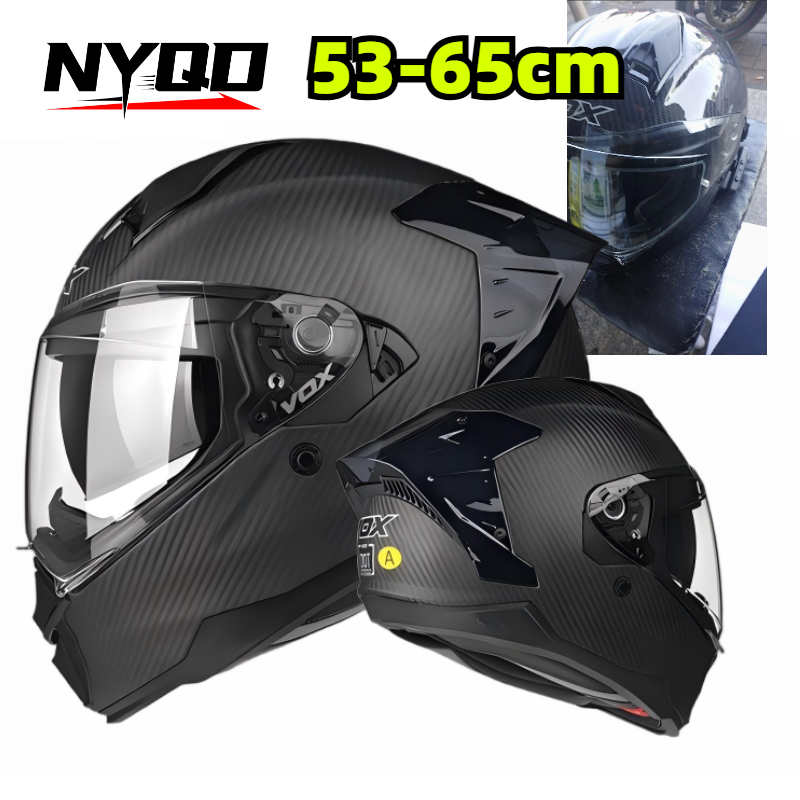 Dual Visor Motorcycle Racing Helmet - Casco Integrale in Fibra di Carbonio