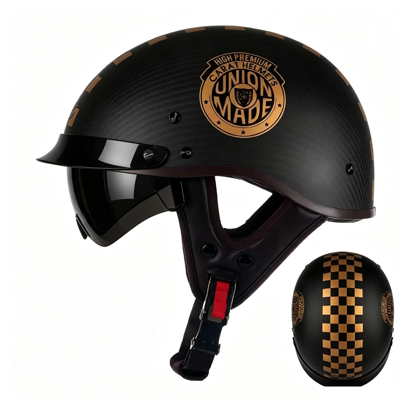 Carbon Fiber Lightweight Motorcycle Helmet - Casco Moto Aperto in Fibra di