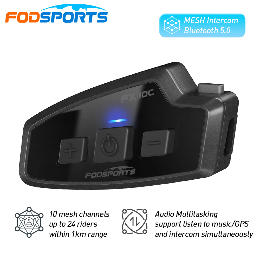 Full Face Motorcycle Helmet With Bluetooth - Fodsports FX 10C Moto Mesh Interfono