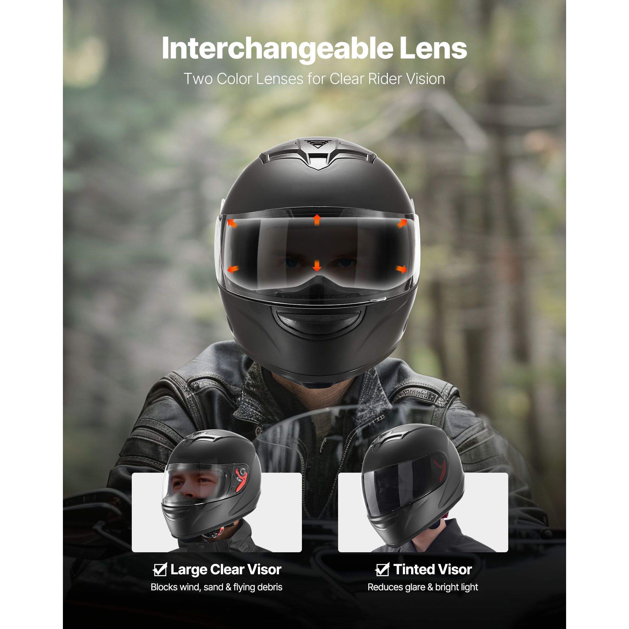 Casco da Moto Integrale per Ad - Dual Visor Motorcycle Racing Helmet recensione e prezzo