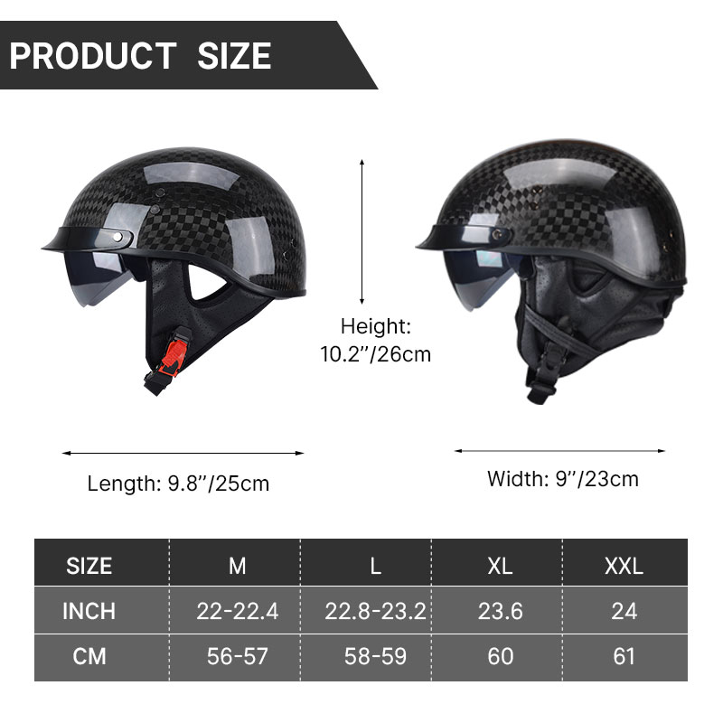 Casco da moto mezzo viso per s - Carbon Fiber Lightweight Motorcycle Helmet recensione e prezzo