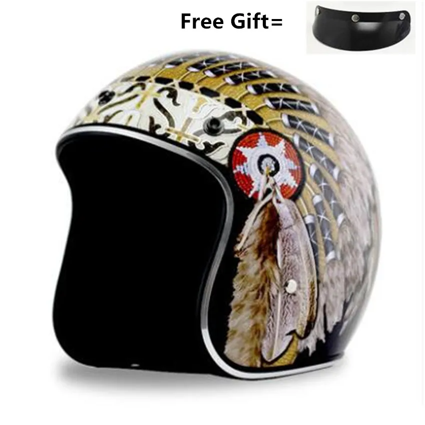 Casco Moto Vintage nero Open F - Vintage Open Face Retro Helmet recensione e prezzo