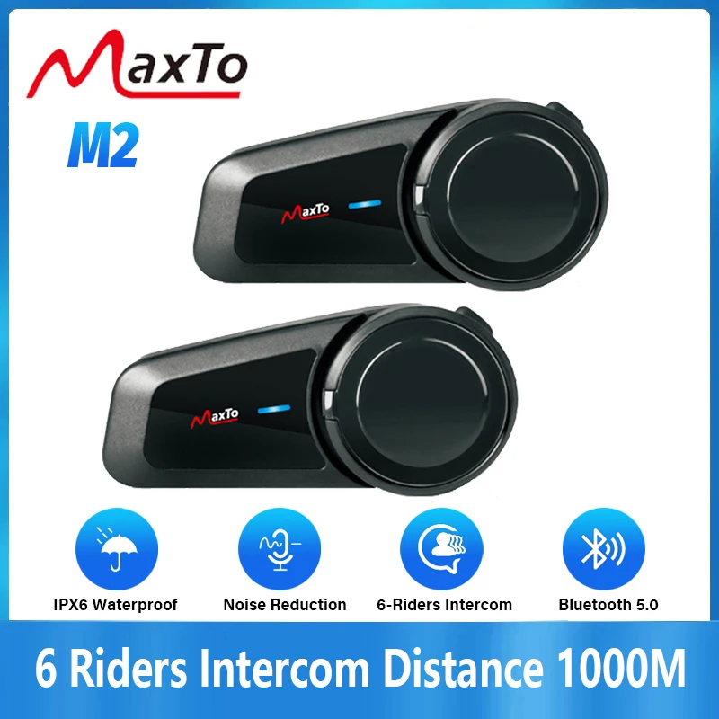 2PCS Maxto M2 Casco moto Auric - Universal Motorcycle Helmet Intercom Headset recensione e prezzo