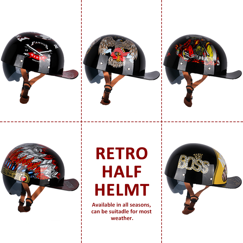 Uchoose Summer Moto Casque DS  - Vintage Open Face Retro Helmet recensione e prezzo