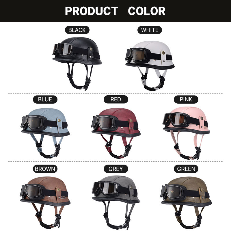 Casco tedesco mezzo vintage Ca - Vintage Open Face Retro Helmet recensione e prezzo