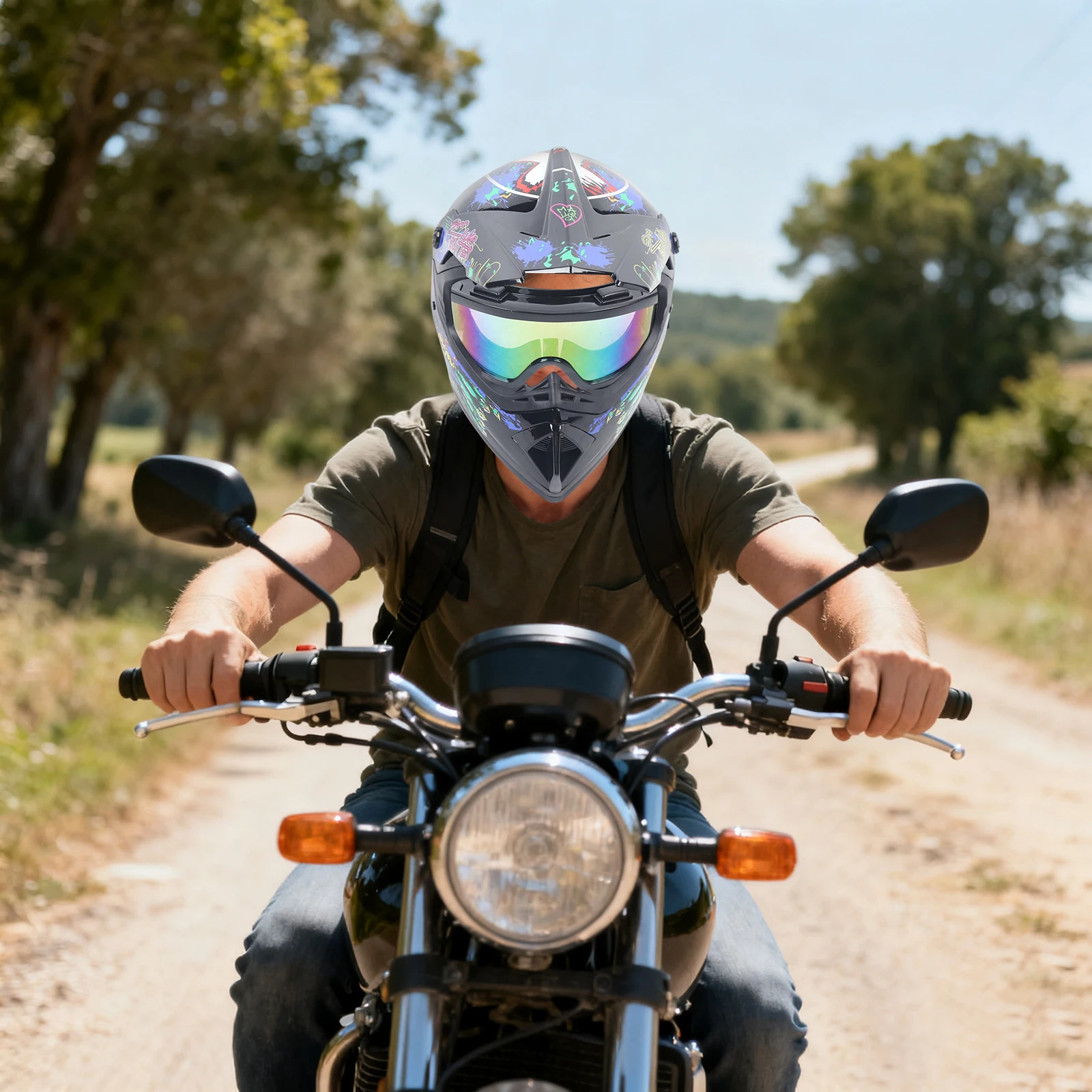 Kit Casco da Motocross, Set Co - Off Road Motocross Helmet Goggles Set recensione e prezzo