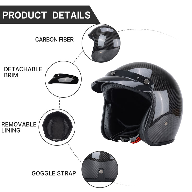 Casco vintage super leggero in - Carbon Fiber Lightweight Motorcycle Helmet recensione e prezzo
