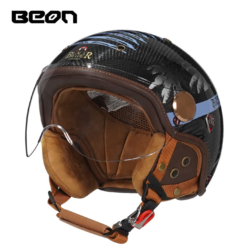 BEON BR13 Casco mezzo viso ape - Vintage Open Face Retro Helmet recensione e prezzo