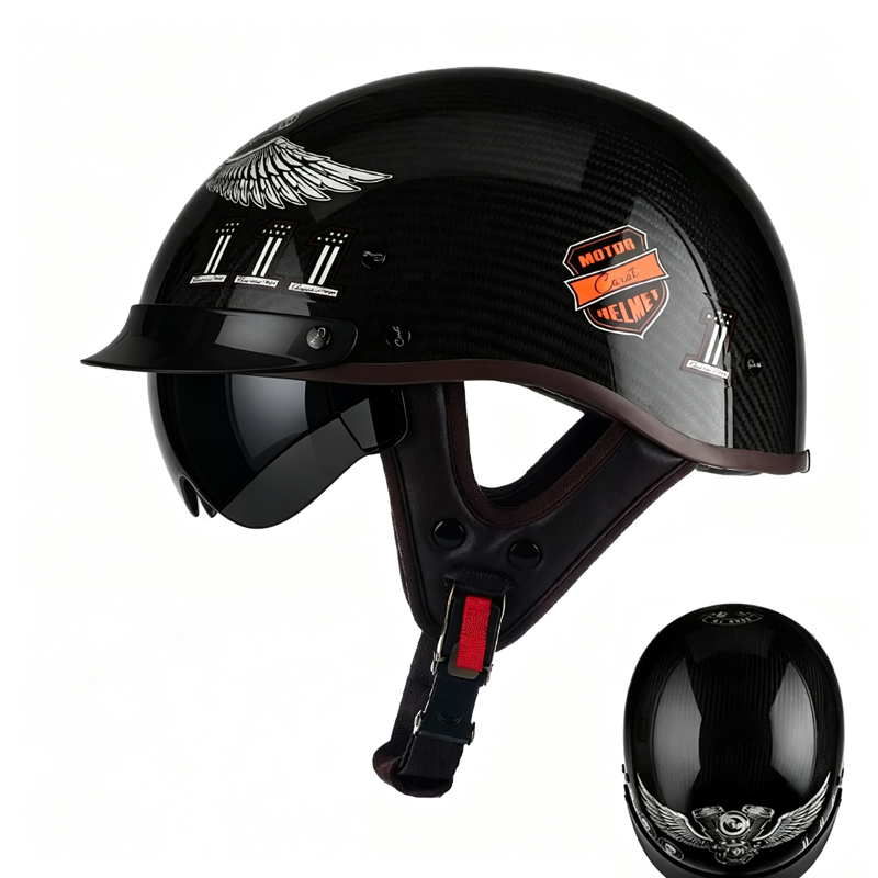 Casco Moto Aperto in Fibra di  - Carbon Fiber Lightweight Motorcycle Helmet recensione e prezzo